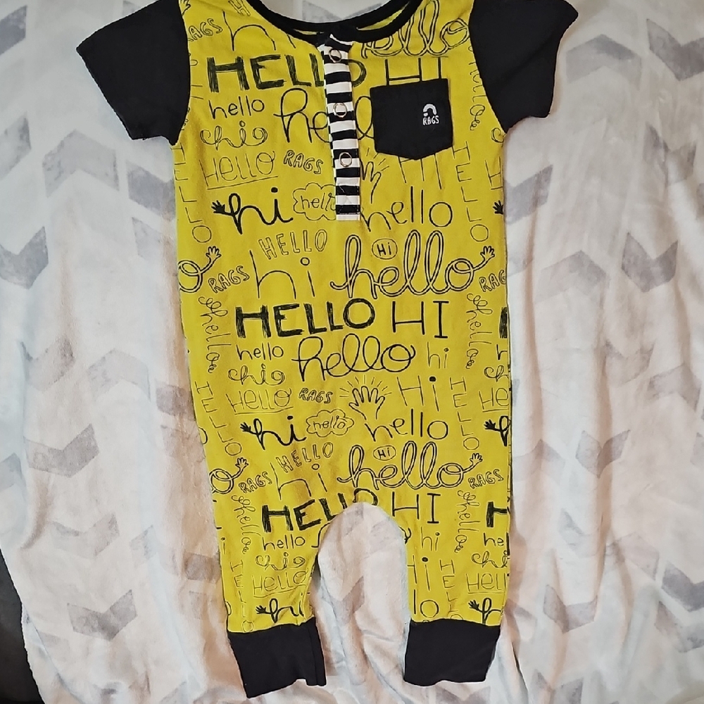 Playful Yellow and Black Kids Bodysuit